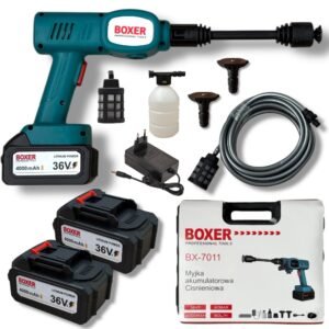 Myjka akumulatorowa ciśnieniowa BOXER BX-3262 (BX-7011) 36V 60bar / BX-3263 (BX-7012) 48V 80bar – bezprzewodowa, 2 akumulatory, zestaw, PROMOCJA - BX-3262