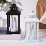 Lampion Latarnia ze Świeczką LED 22 cm – Idealna Lampa do Zniczy i Dekoracji