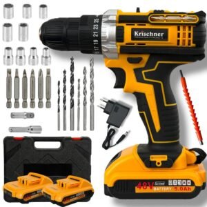 Wkrętarko-Wiertarka Krischner 48VF – Zestaw Akumulatorowy 2x5000 mAh + Akcesoria