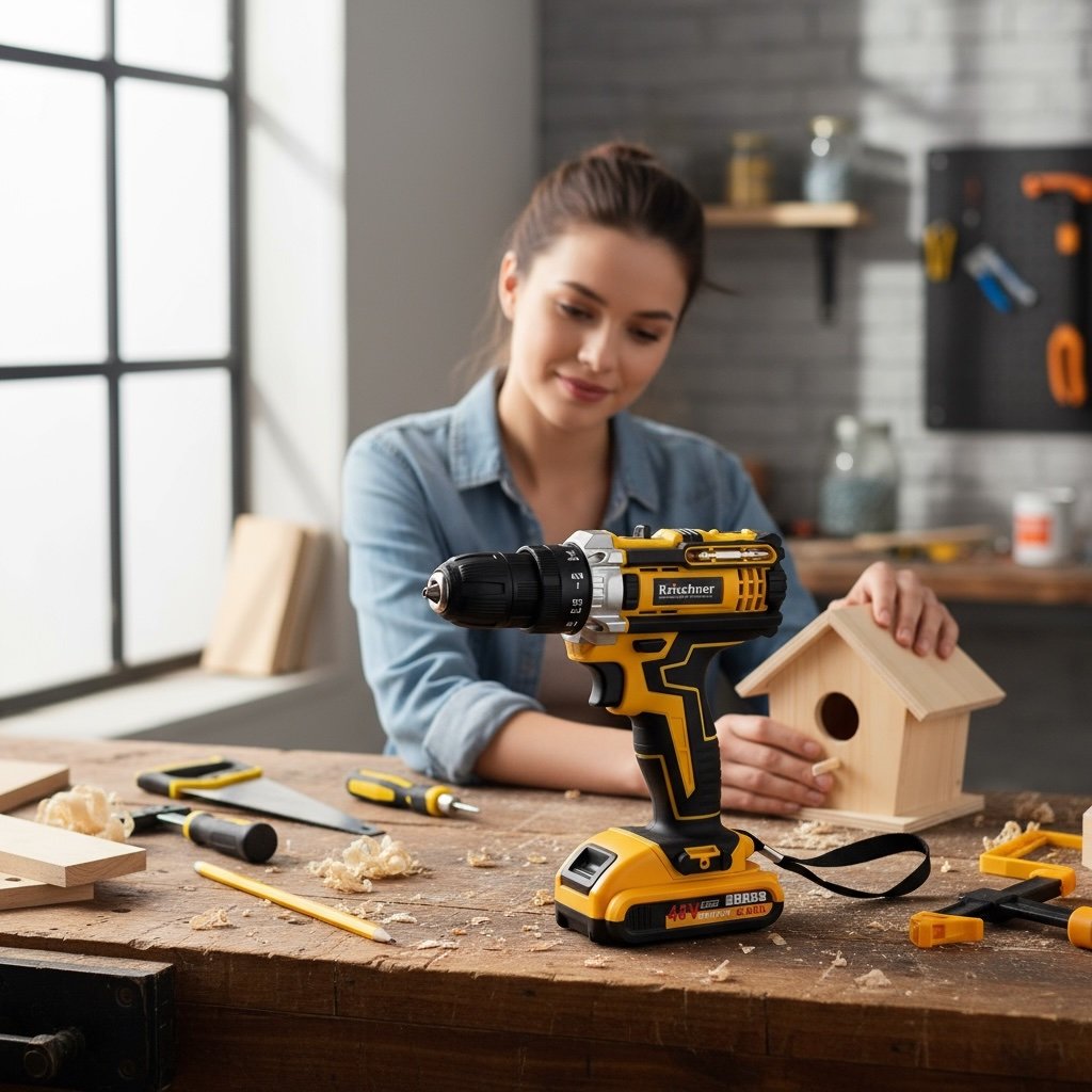 Wkrętarko-Wiertarka Krischner 48VF – Zestaw Akumulatorowy 2x5000 mAh + Akcesoria - obrazek 2