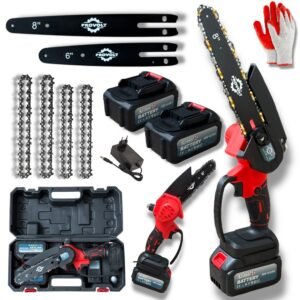 Piła Łańcuchowa Akumulatorowa PROVOLT PV-100 48VF – Bezszczotkowy Silnik, Automatyczne Smarowanie, 2 Akumulatory – Idealna do Cięcia Drewna i Gałęzi