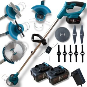 Podkaszarka Akumulatorowa BX-142 48VF 2x5000 mAh z Teleskopową Rączką i Ostrzami – Zestaw do Koszenia Trawy i Zarośli