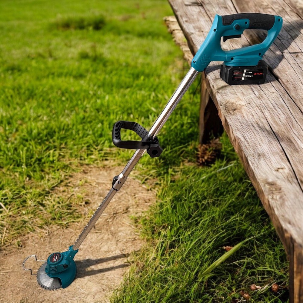 Podkaszarka Akumulatorowa BX-142 48VF 2x5000 mAh z Teleskopową Rączką i Ostrzami – Zestaw do Koszenia Trawy i Zarośli - obrazek 4