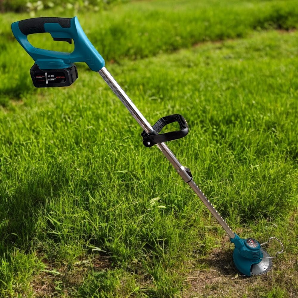 Podkaszarka Akumulatorowa BX-142 48VF 2x5000 mAh z Teleskopową Rączką i Ostrzami – Zestaw do Koszenia Trawy i Zarośli - obrazek 6