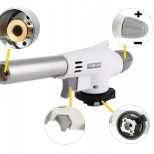 Palnik Gazowy Automatyczny Zapalarka Biały Kartusz