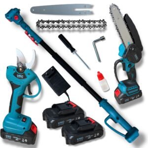 UKC Zestaw teleskopowy sekator elektryczny i pilarka łańcuchowa 6" z wysięgnikiem z akumulatorem