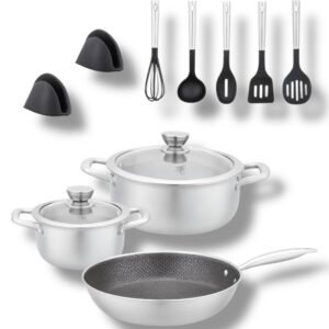 Zestaw garnków i patelnia Zwillentoff ZT-34331 – 12 elementów, stal nierdzewna