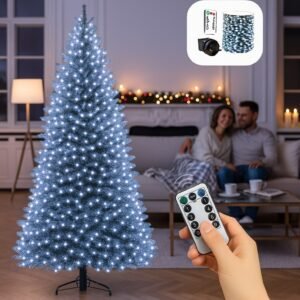 Lampki choinkowe LED 50m 500 LED / 100m 1000 LED – ciepły biały lub zimny biały, efekt flash, dekoracje świąteczne