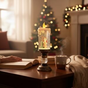 Magiczna Świeca LED z Mikołajem i Bałwankiem – dekoracja świąteczna, która zachwyci całą rodzinę!