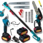 Zestaw akumulatorowy 3w1 Piła łańcuchowa + Sekator + Wysięgnik teleskopowy 88VF z 2 akumulatorami