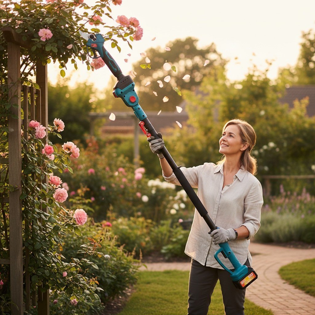 Zestaw akumulatorowy 3w1 Piła łańcuchowa + Sekator + Wysięgnik teleskopowy 88VF z 2 akumulatorami - obrazek 6