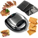 Wielofunkcyjny opiekacz 3w1 750W – gofrownica, grill elektryczny, opiekacz do kanapek