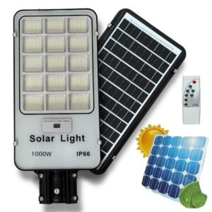 Lampa solarna LED 1000W KL-1471 z pilotem, wodoodporna IP66, czujnik ruchu, oświetlenie ogrodowe